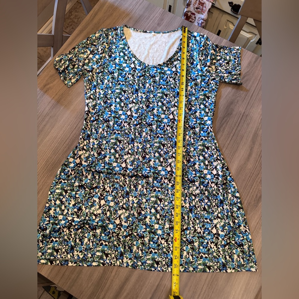 3 for $20–Floral Blue and Green Dress - Picture 4 of 4